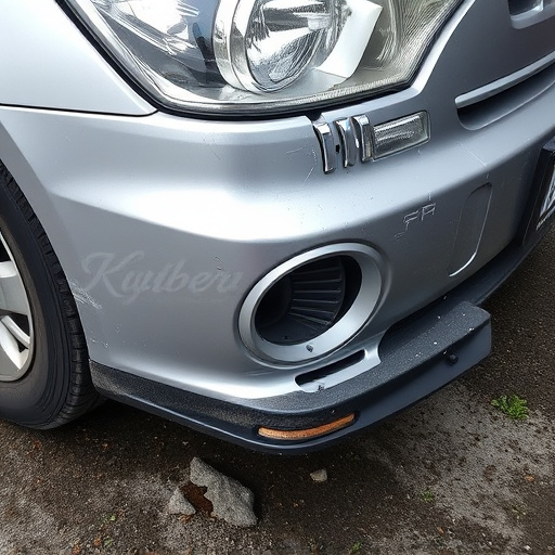 damaged car bumper
