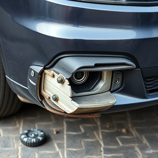 damaged car bumper