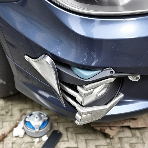 damaged car bumper