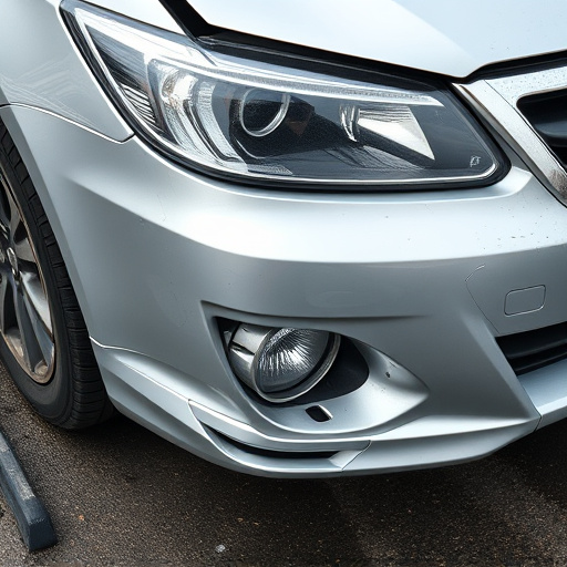 damaged car bumper