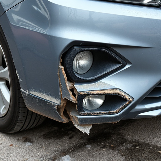 damaged car bumper