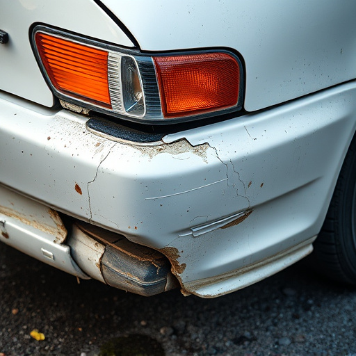 damaged car bumper