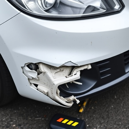 damaged car bumper