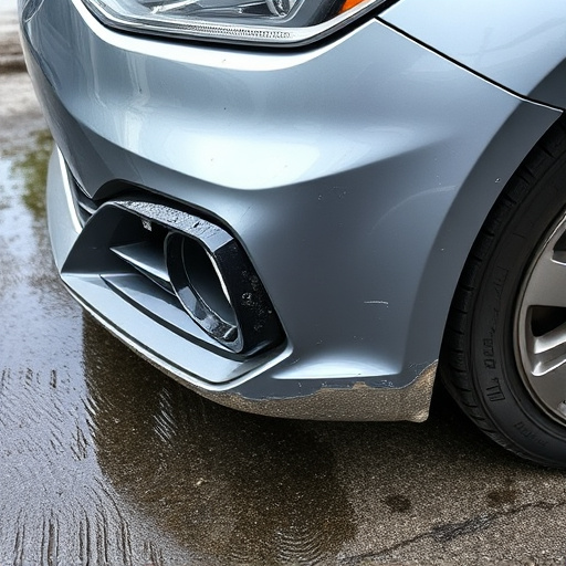 damaged car bumper