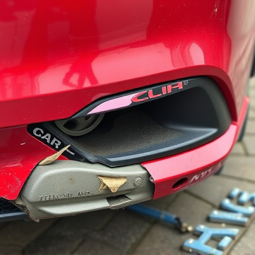 damaged car bumper