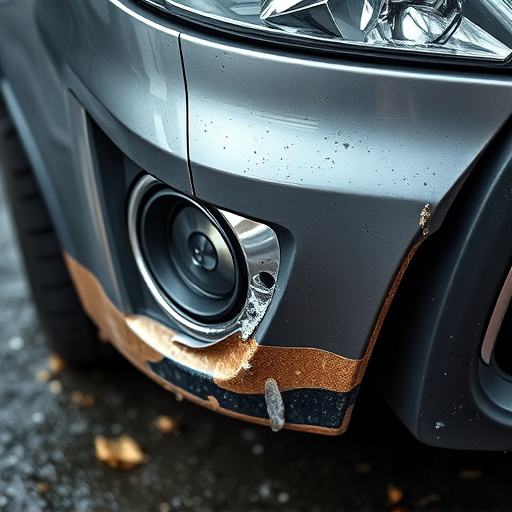 damaged car bumper
