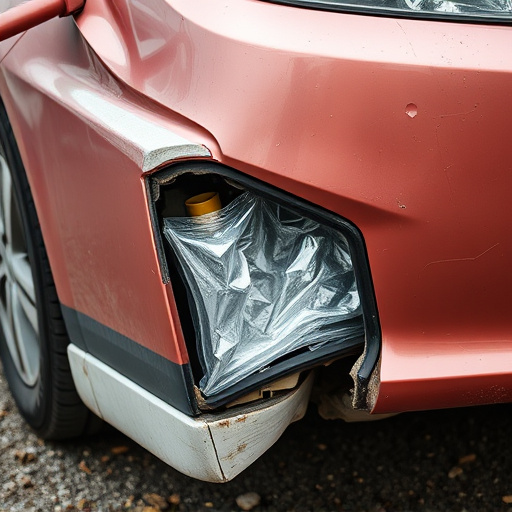 damaged car bumper