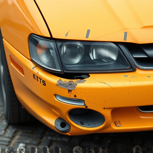damaged car bumper