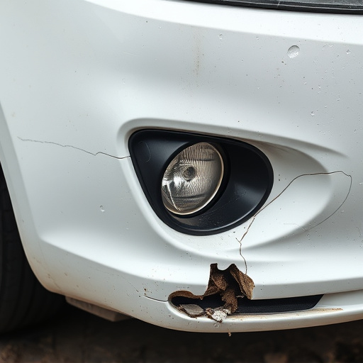 damaged car bumper