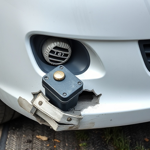 damaged car bumper