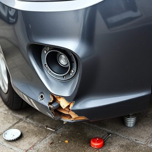 damaged car bumper