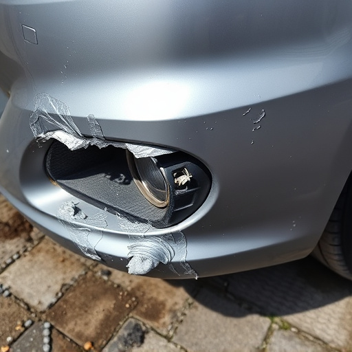 damaged car bumper