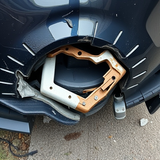 damaged car bumper