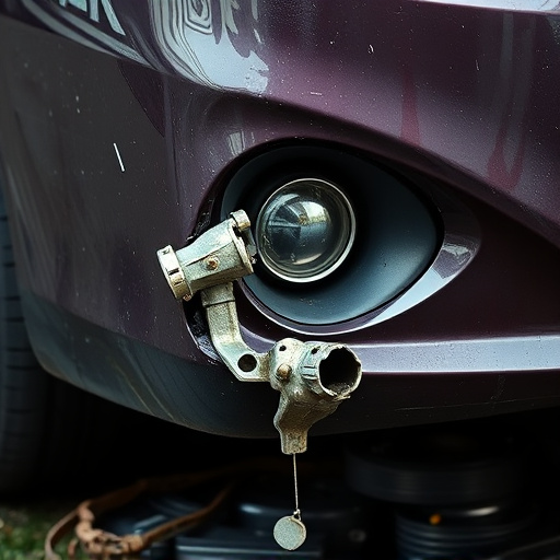 damaged car bumper