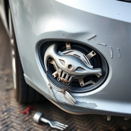 damaged car bumper