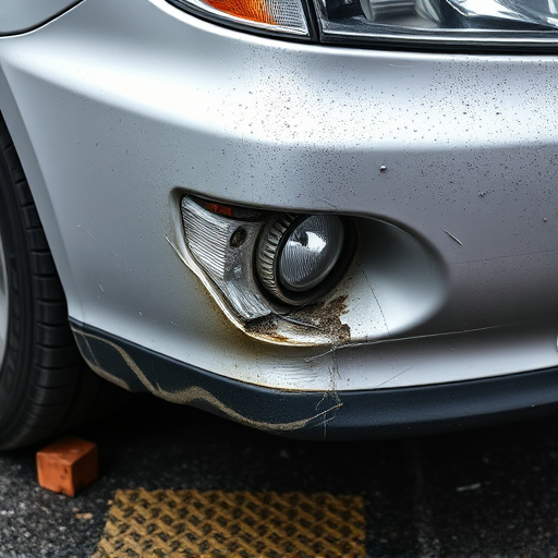 damaged car bumper