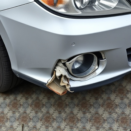 damaged car bumper