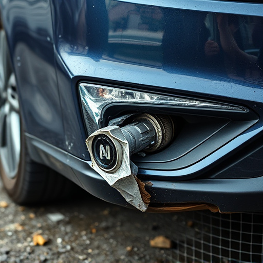 damaged car bumper