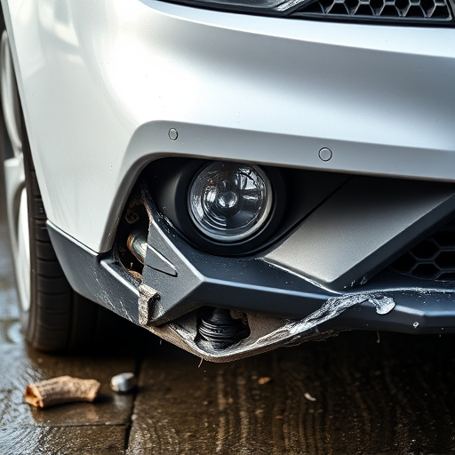 damaged car bumper
