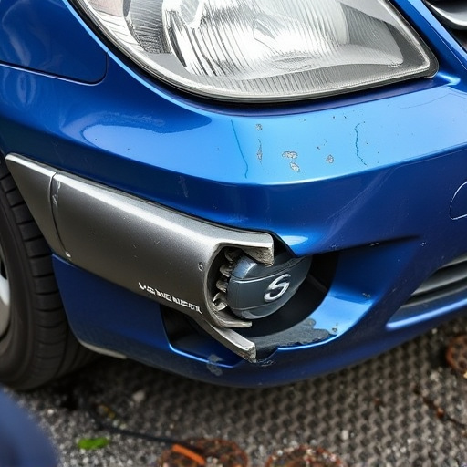 damaged car bumper