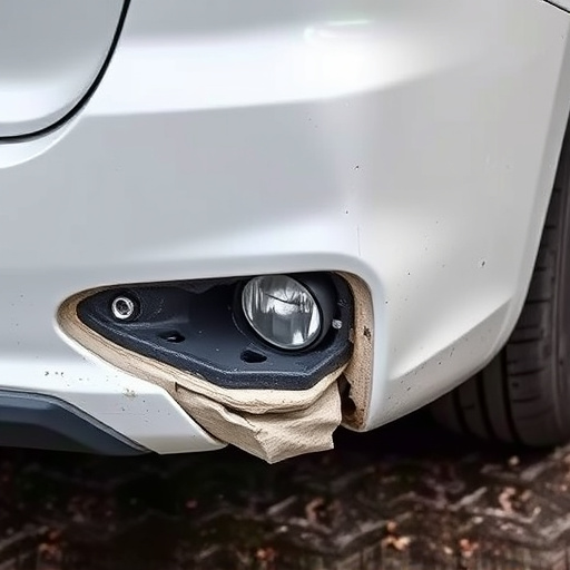 damaged car bumper