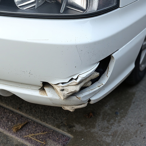 damaged car bumper