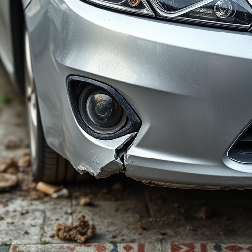 damaged car bumper
