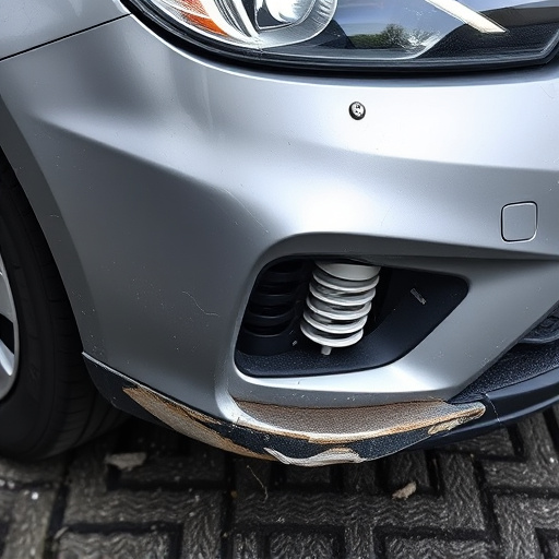 damaged car bumper