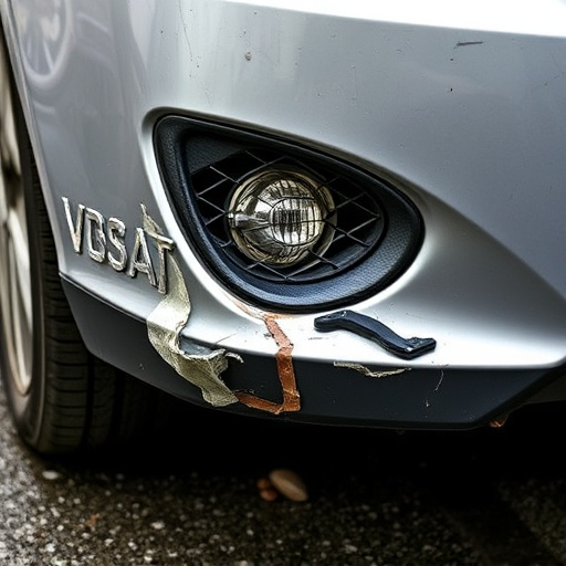 damaged car bumper