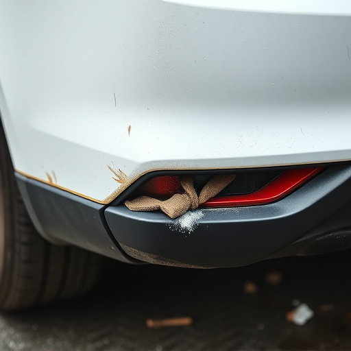 damaged car bumper