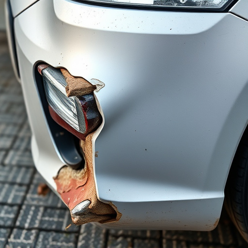 damaged car bumper