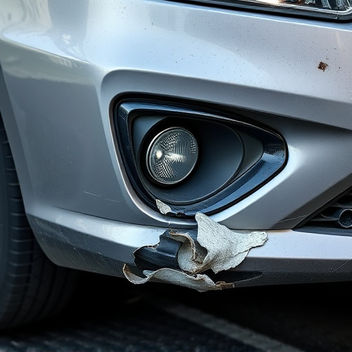 damaged car bumper