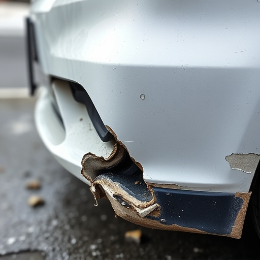 damaged car bumper