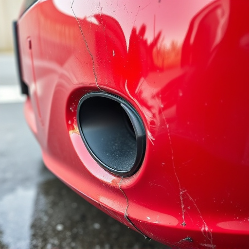 damaged car bumper