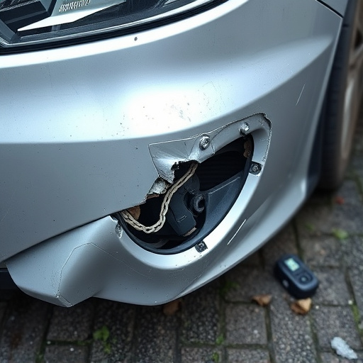 damaged car bumper