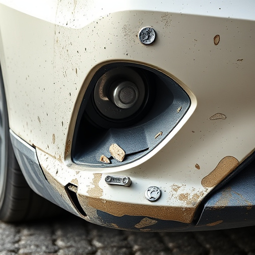 damaged car bumper