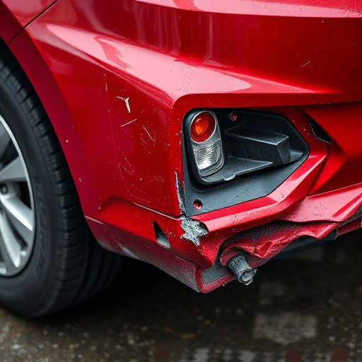 damaged car bumper