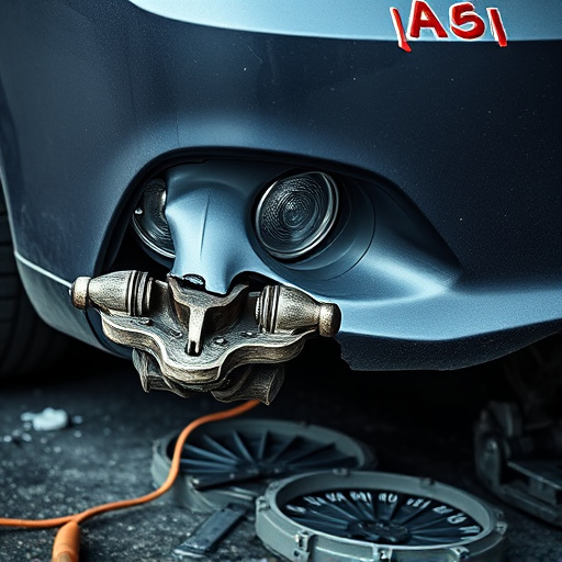 damaged car bumper