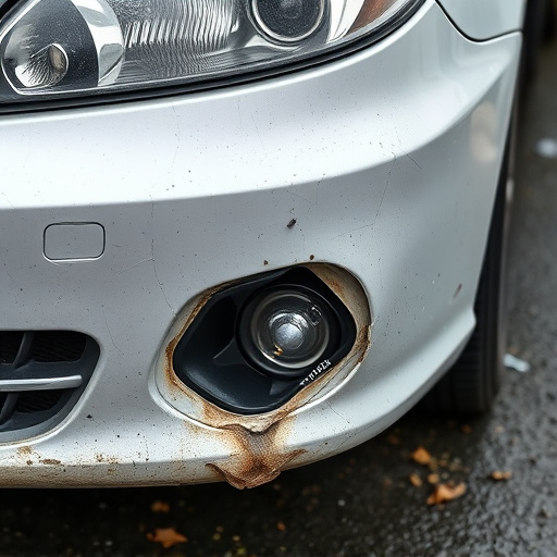 damaged car bumper