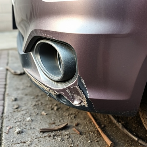 damaged car bumper
