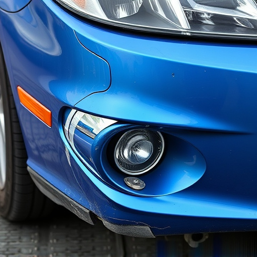 damaged car bumper