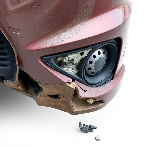 damaged car bumper