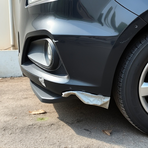damaged car bumper