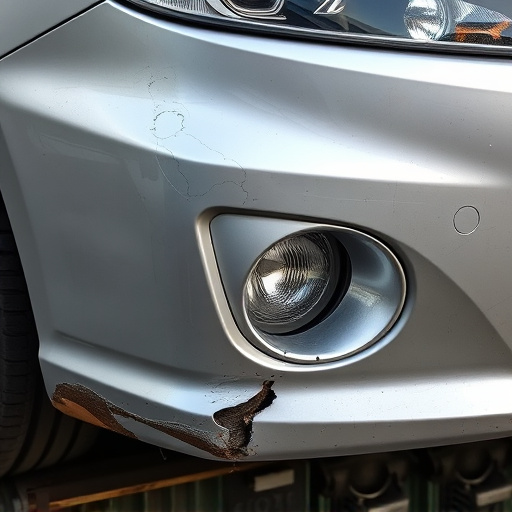damaged car bumper