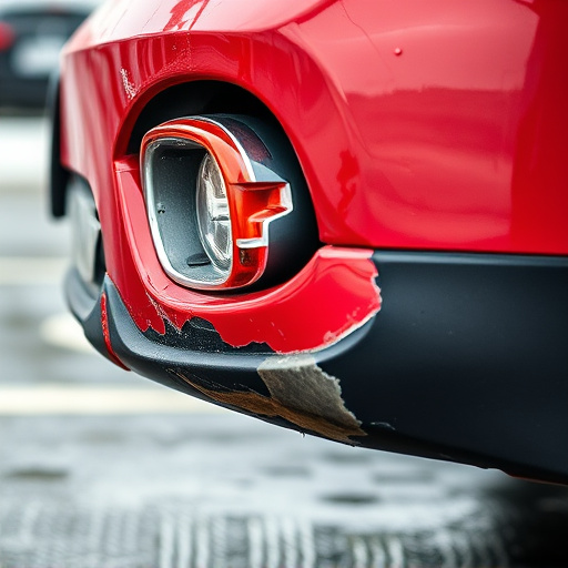 damaged car bumper