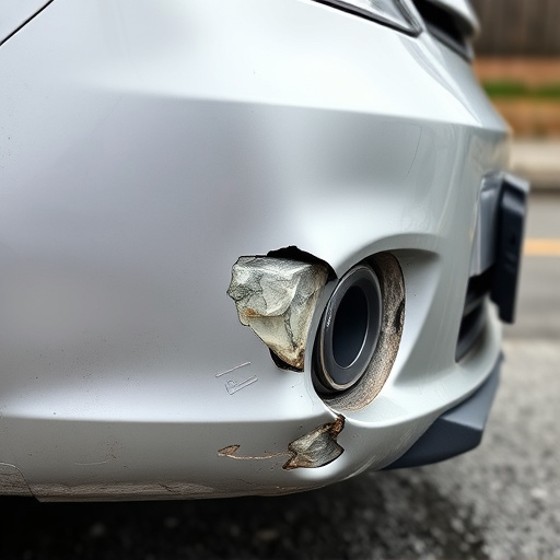 damaged car bumper