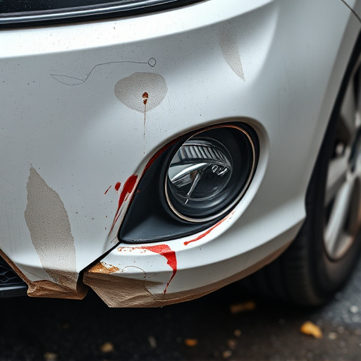 damaged car bumper
