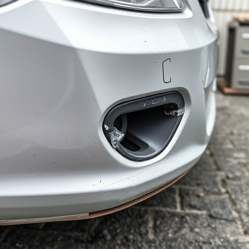 damaged car bumper