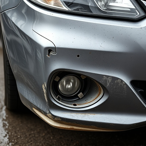 damaged car bumper