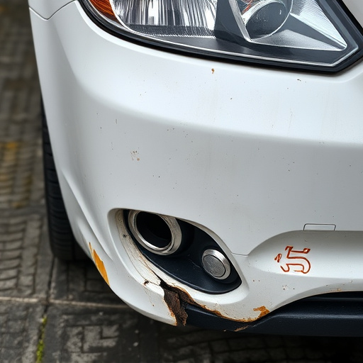 damaged car bumper